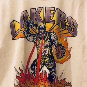 LAKERS rare shirt Lebron James Kobe Large